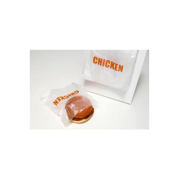 Lk Packaging Saddle Pack Printed Bags, "Chicken", 6-1/2"W x 7"L, .5 Mil, Clear, 2000/Pack DP657CHK - main